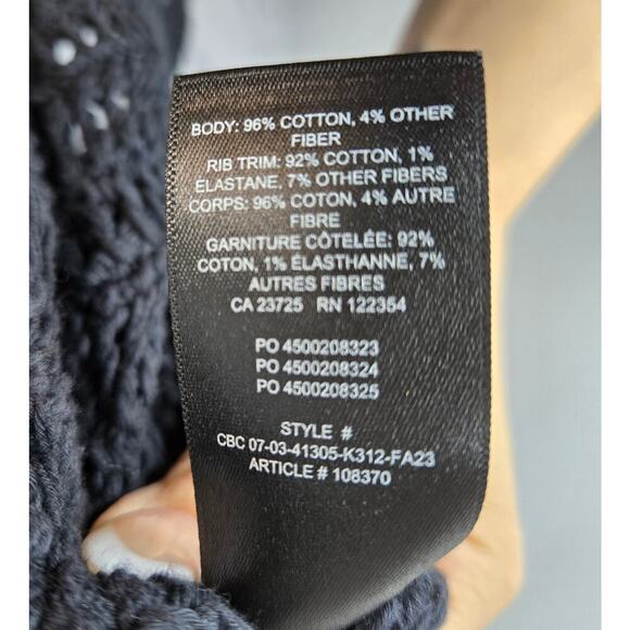 Aritzia Wilfred Free mesh cotton boatneck black afterglow sweater Medium. - Picture 8 of 9